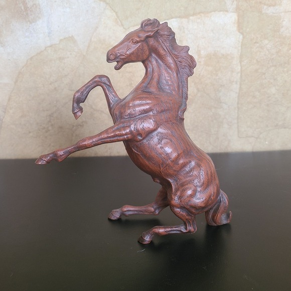 Hartland Other - Vintage Hartland Rearing Horse Figurine Faux Wood Grain Brown Equestrian Decor